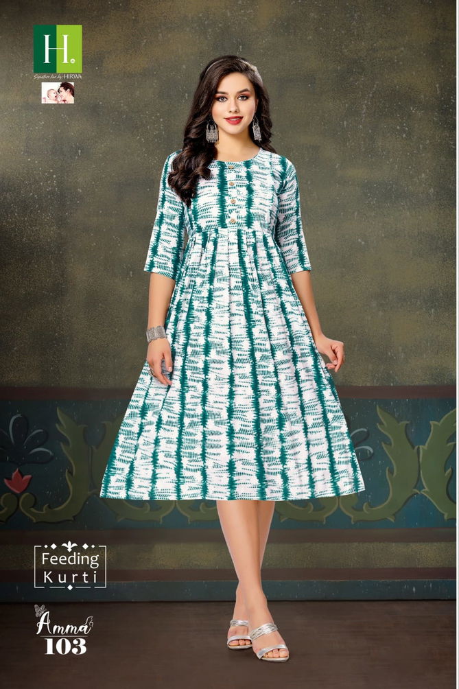 Amma By Hirwa Feeding Printed Kurtis Catalog
